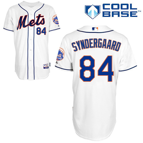 Noah Syndergaard #84 MLB Jersey-New York Mets Men's Authentic Alternate 2 White Cool Base Baseball Jersey